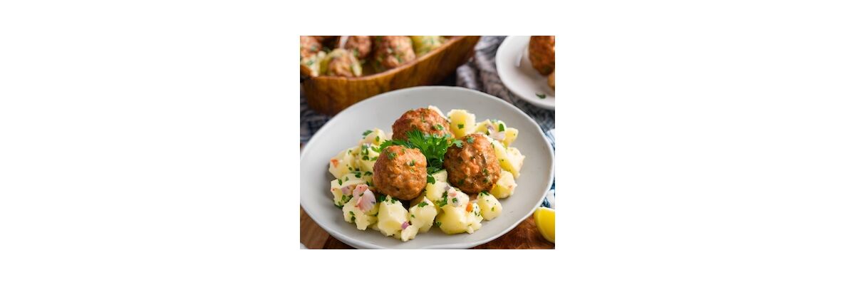 Fischbällchen mit Kartoffelsalat - Fischbällchen mit Kartoffelsalat