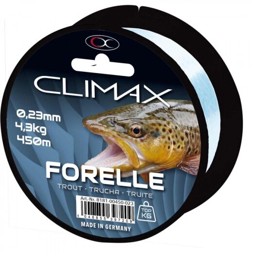 Climax Zielfischschnur Forelle, hellblau, 450m 0,17mm, 2,9 kg