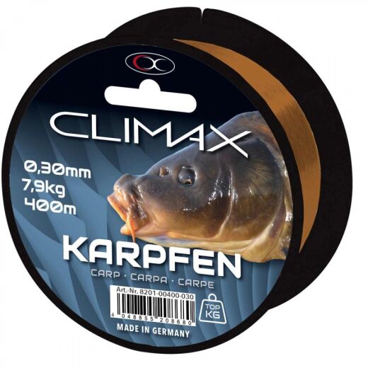 Climax Zielfischschnur Karpfen, braun, 400m 0,28mm, 6,7kg