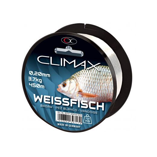 Climax Zielfischschnur, Weissfisch, weiß, 450m 0,20mm, 3,7 kg