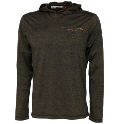Savage Gear Fighter Stretch Hoodie L BURNT OLIVE MELANGE