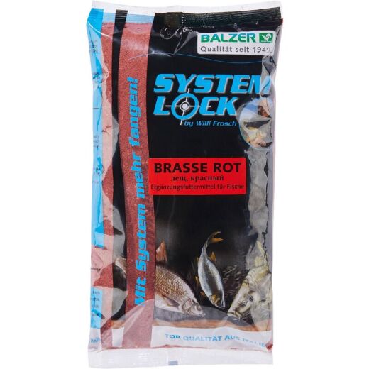 Balzer System Lock Fertigfutter 1kg Spezial Strömung Brasse, rot