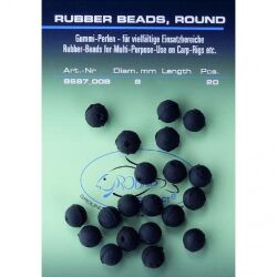 Jenzi Gummi-Perlen Schwarz  6 mm. SB