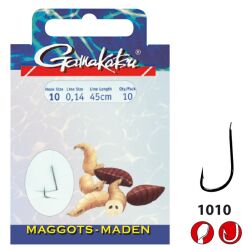 Gamakatsu Vorfachhaken Maggots LS-1010 60 CM Vorfach 10...