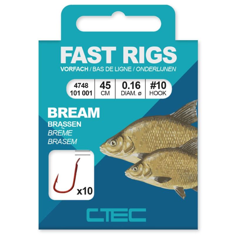 CTech Fast Rigs Vorfächer Bream – 10 Stück, 45 cm, top Qualität!