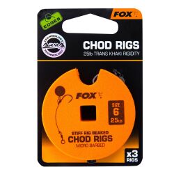 Fox Edge Armapoint stiff rig beaked Chod rigs x 3 30lb...