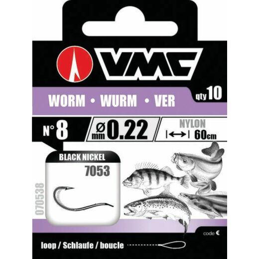 VMC Wurm Vorfachhaken Black Nickel, 60 cm