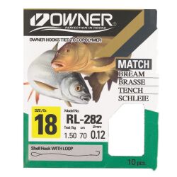 Owner Vorfachhaken Match/Schleie bronze RL-282 70cm