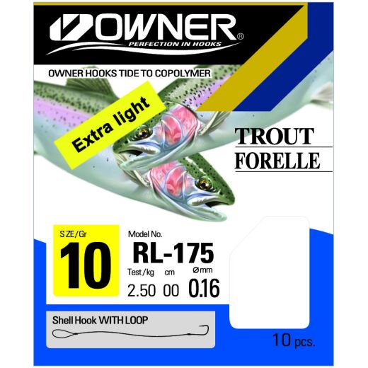 Owner Vorfachhaken Forelle light blau RL-175 250cm