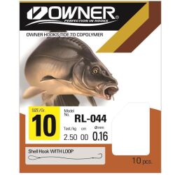 Owner Vorfachhaken Karpfen schwarz RL-044 70cm