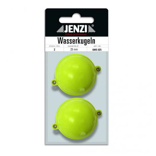 Jenzi Wasserkugeln mit 2 Metallösen Fluo-Gelb 35mm