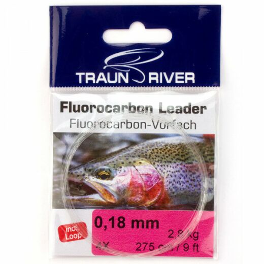 Traun River Fluorocarbon Leader 9ft Fliegenvorfach 3X , 0,21mm , 3,9kg