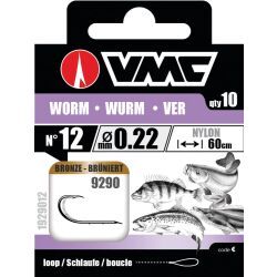 VMC Wurm BZ Vorfachhaken, 60 cm #2 - 0,40mm