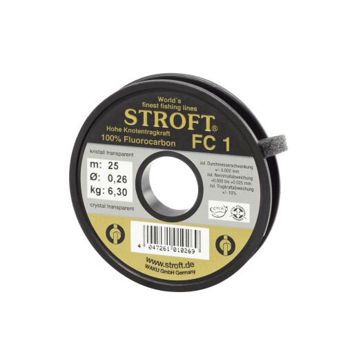 Stroft FC1 Fluorocarbon Vorfach Tippet Spule 25m 0,30mm , 7,5kg