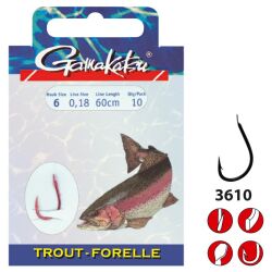 Gamakatsu Vorfachhaken Trout LS-3610 150 cm 0,16 mm,...